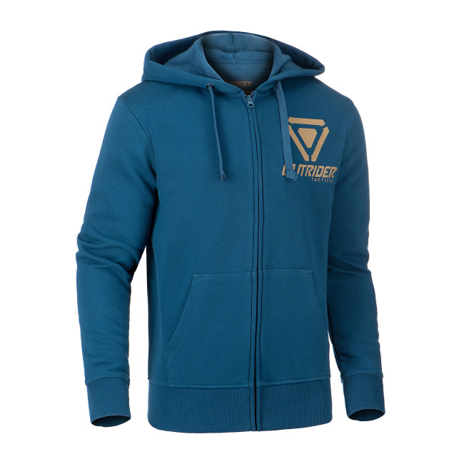 Hoodie met rits OT met logo Blauw - Outrider