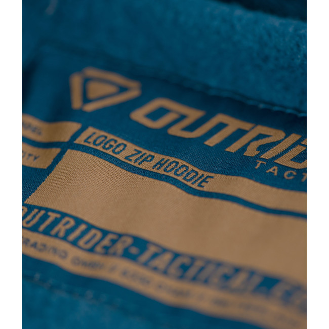 Hoodie met rits OT met logo Blauw - Outrider