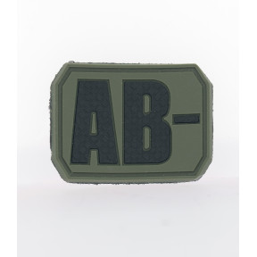 3D bloedgroep patch AB- OD Groen - Miltec