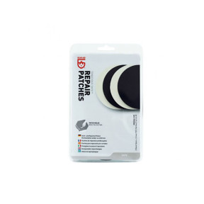Rustines de réparation rondes 2 PVC transparentes + 2 Nylon noires - Gear Aid