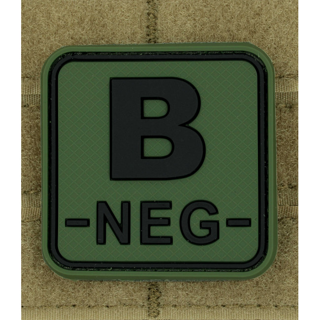 Vierkante patch bloedgroep B- Groen OD - JTG