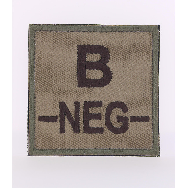 Écusson groupe sanguin B- Marron sur Beige - DMB