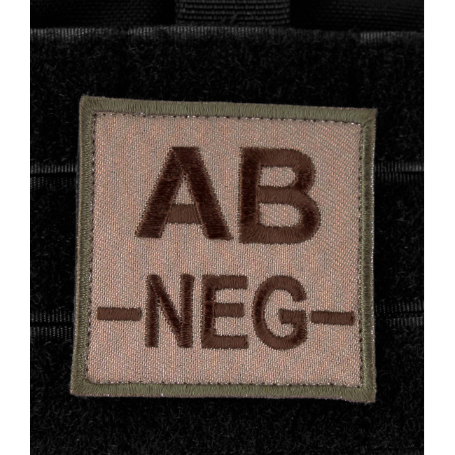 Écusson groupe sanguin AB- Marron sur Beige - DMB