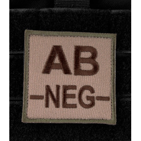 Écusson groupe sanguin AB- Marron sur Beige - DMB