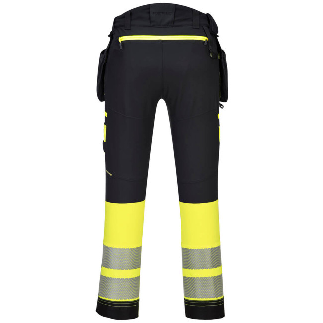 DX4 Drijvende zakken broek Hoge Zichtbaarheid Klasse 1 Geel/Zwart - Portwest