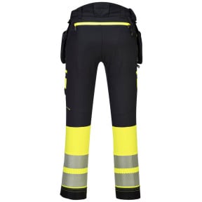 Pantalon Poches flottantes DX4 Haute-Visibilité Classe 1 Jaune/Noir - Portwest