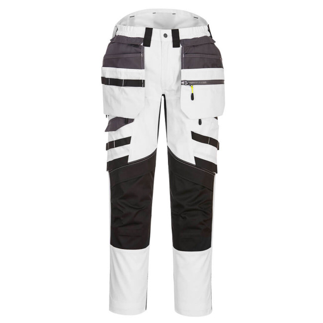 DX4 Broek met afneembare drijvende zakken Wit/Grijs - Portwest