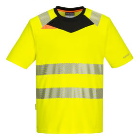 DX4 T-shirt Hoge Zichtbaarheid K/M Geel/Zwart - Portwest