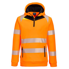 DX4 Hi-Vis 1/4 Zip Hoodie Oranje/Zwart - Portwest