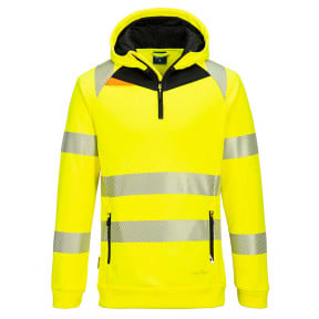 DX4 Hi-Vis 1/4 Zip Hoodie Jaune/Noir - Portwest