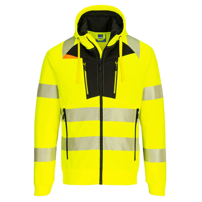 DX4 - Sweat à capuche zippé Haute-Visibilité Jaune/Noir - Portwest
