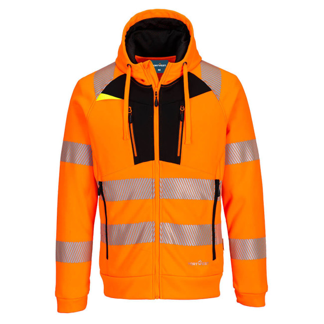 DX4 - Sweat à capuche zippé Haute-Visibilité Orange/Noir - Portwest