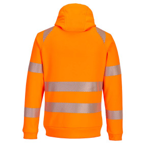 DX4 - Bluza z kapturem na zamek Wysokiej Widoczności Pomarańczowa/Czarna - Portwest