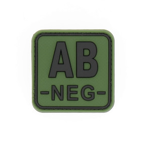 Quadratischer Blutgruppen-Patch AB- OD Grün - JTG