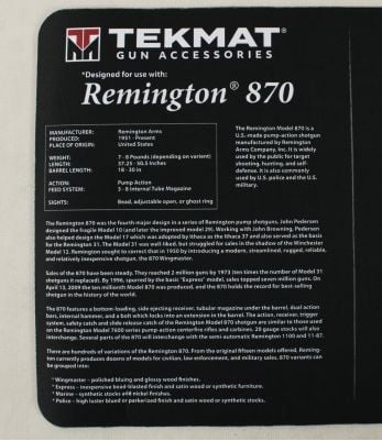 Tapis de démontage pour fusil remington 870 - Tekmat