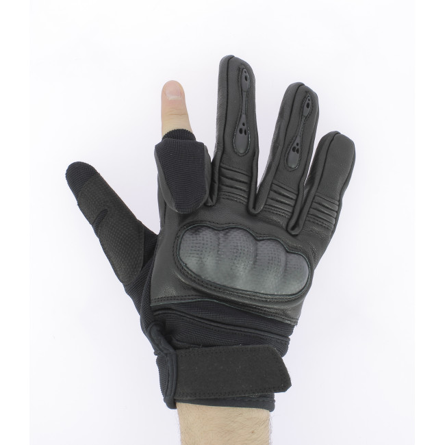 Tactical GEN.II Lederhandschuhe Schwarz - Miltec