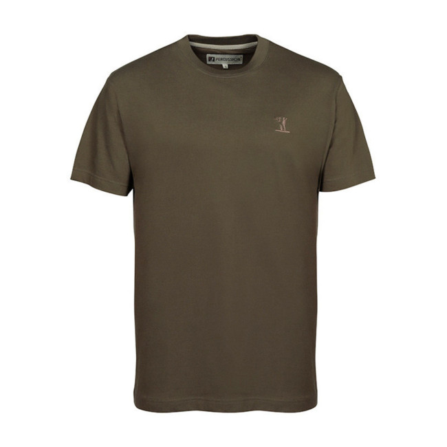 Tee-shirt Chasse brodé Kaki sanglier - Percussion