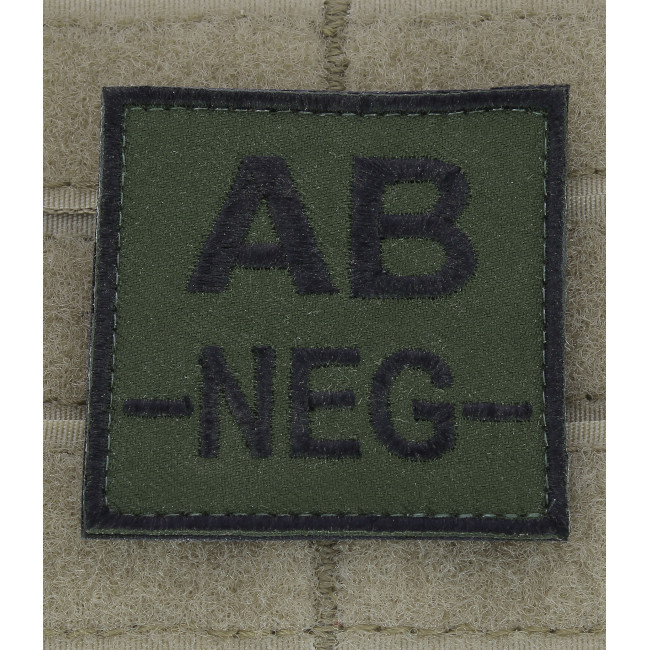 Écusson groupe sanguin AB- Noir sur Vert Armée - DMB