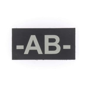 Patch de groupe sanguin Infrarouge AB- Noir - Defcon 5