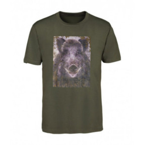 Kinder T-shirt Kaki met zeefdruk everzwijn - Percussion