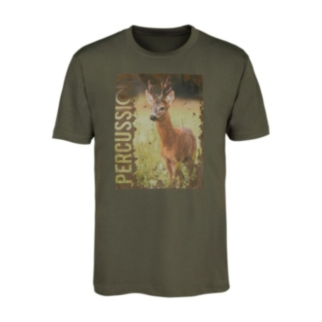 Tee-shirt enfant Kaki sérigraphié brocard - Percussion