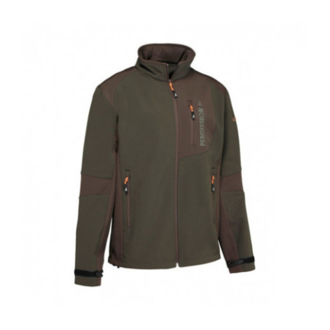Blouson chasse softshell Kaki /Marron - Percussion