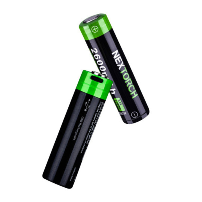 Oplaadbare batterij 18650 3.6V 2600 mAh met USB type-C poort - Nextorch