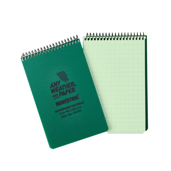 Carnet phosphorescent tout-temps 60 pages 96 x 148 cm vert olive - Modestone