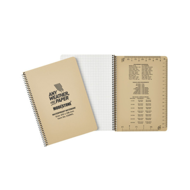 Allwetter-Notizbuch 100 Seiten 148 x 210 cm tan - Modestone