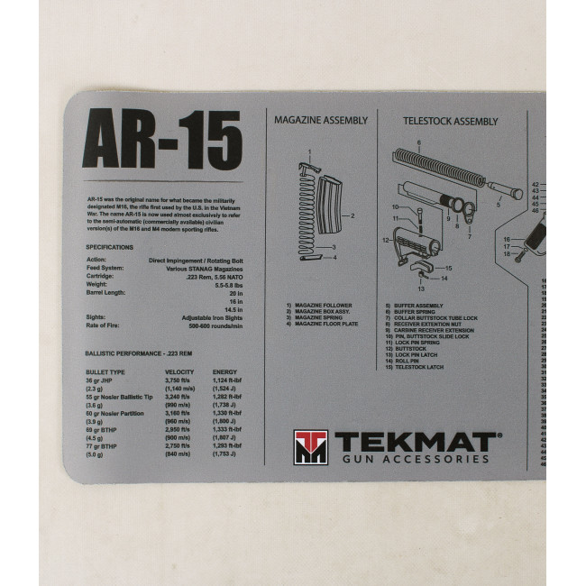 Demontage-Matte für AR-15 Grau - Tekmat