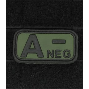 Patch 3D PVC groupe sanguin A- Vert - 101 Inc
