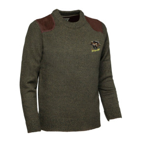 Pull col rond Kaki avec sanglier brodé enfant - Percussion