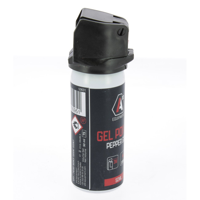 Aérosol lacrymogène anti-agression gel poivre 50 mL - A10 Equipment
