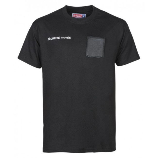 T-Shirt Sicherheit Schwarz mit großem Nummernfenster - CityGuard