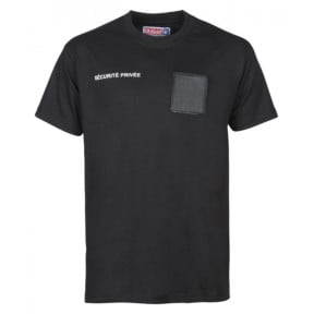 Tee-shirt Sécurité Noir avec grande fenêtre matricule - CityGuard