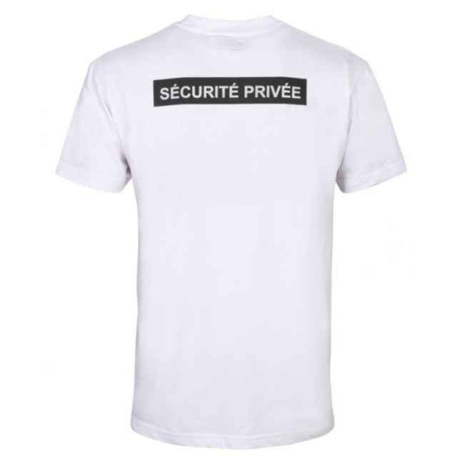 T-shirt Bezpieczeństwo Biały z dużym oknem na numer służbowy - CityGuard