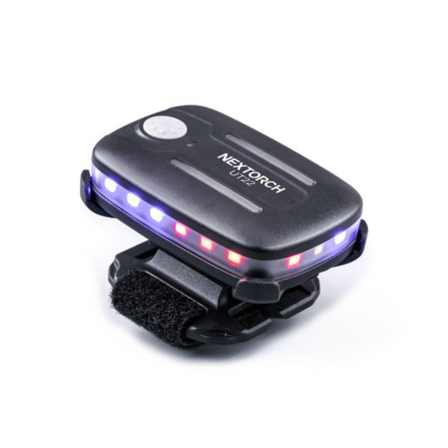 Wiederaufladbare Lampe mit Mehrfachbefestigung UT22 - weißes Licht + rot/blaues Stroboskop - 11 Lumen - Nextorch