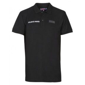Schwarzes Sicherheits-Baumwollpoloshirt mit Matrikelnummernfenster zum Besticken - CityGuard