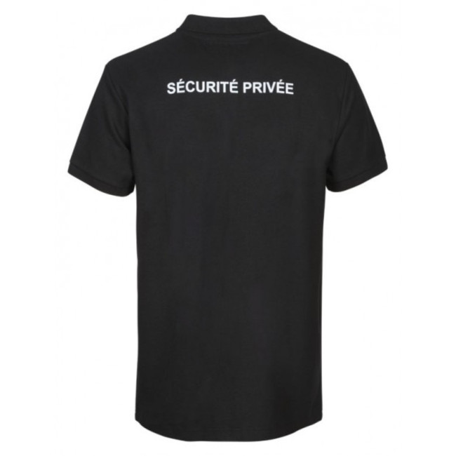 Security Baumwoll-Polo Schwarz mit Dienstnummerfenster zum Besticken - CityGuard
