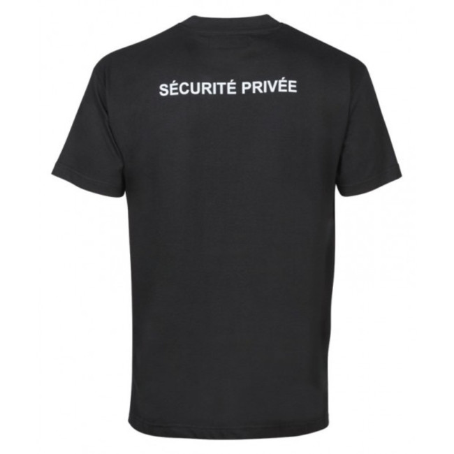 T-shirt Ochrona Czarny z okienkiem na numer identyfikacyjny do wyszywania - CityGuard