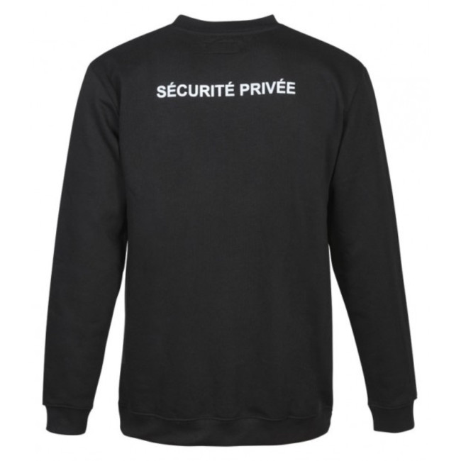 Sweatshirt Sécurité Noir avec fenêtre matricule à broder - CityGuard