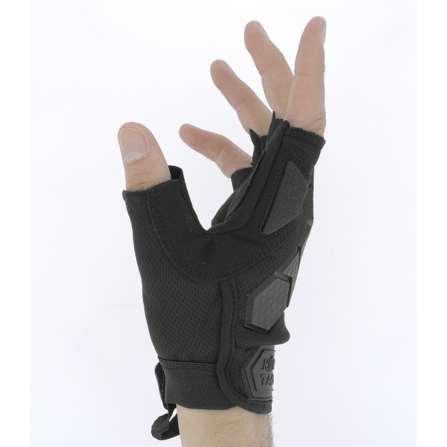 Alpha Tactical Fingerlose Handschuhe Schwarz - Kombat Tactical