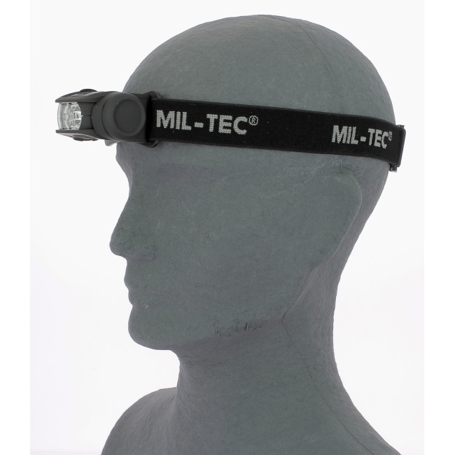 Lampe frontale LED 4 couleur noir - Miltec