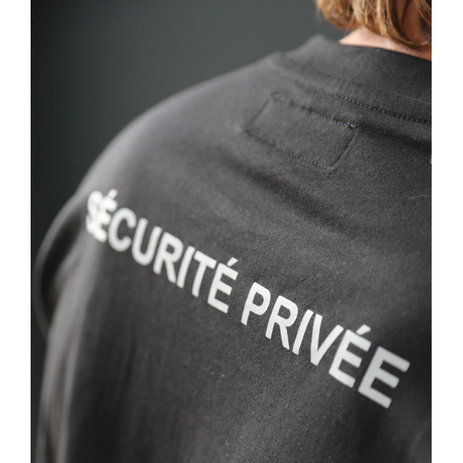 Sweatshirt Sécurité Noir avec fenêtre matricule à broder - CityGuard