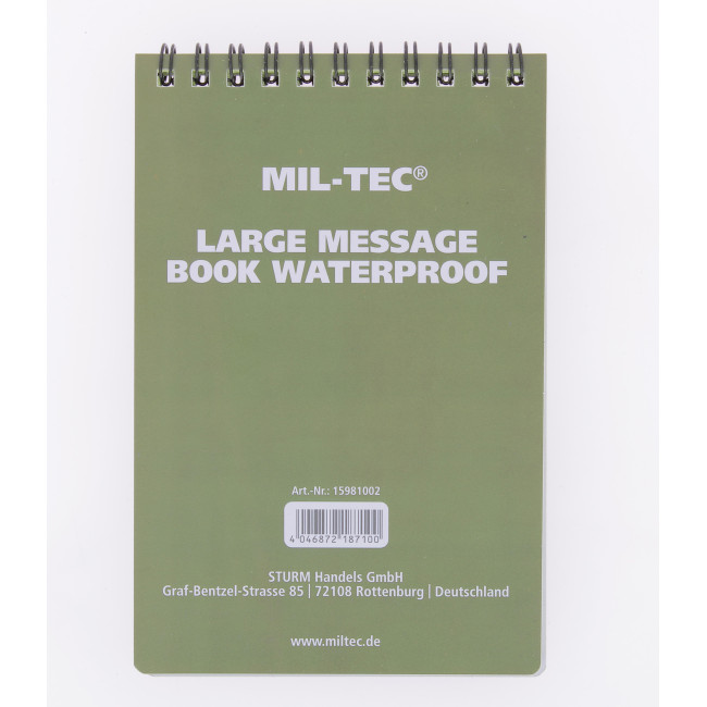 Wasserdichtes Notizbuch Großformat - Miltec