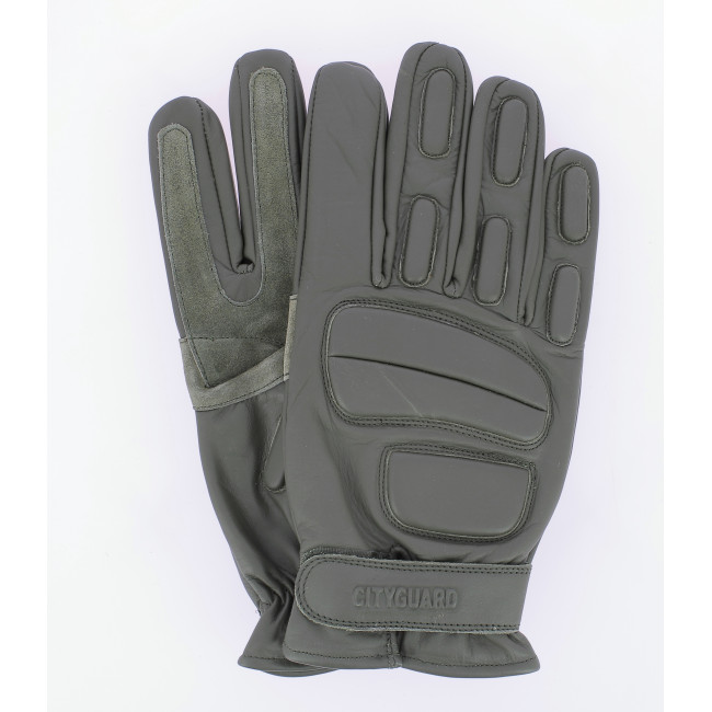 Einsatzhandschuhe aus Leder Grün - CityGuard