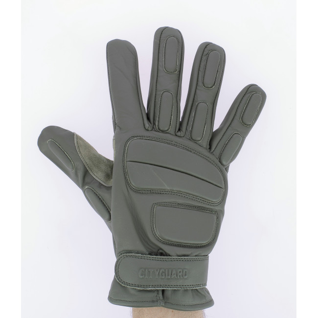 Einsatzhandschuhe aus Leder Grün - CityGuard