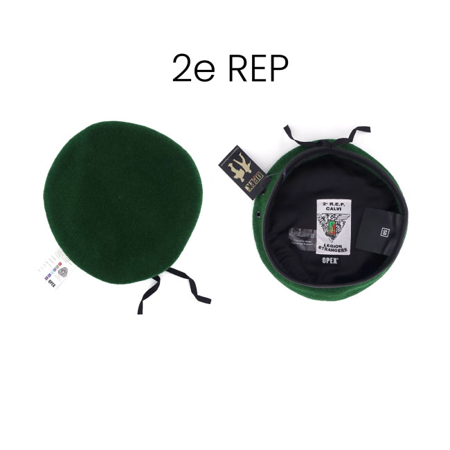 Béret militaire vert 2e REP bord en cuir - Patrol