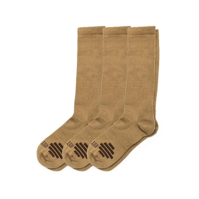 Lot de 3 paires de chaussettes duty ready + otc Us dark coyote - 5.11 Tactical