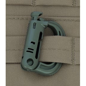 Mousqueton D-ring avec fixation pour passant M.O.L.L.E. vert od - A10 Equipment